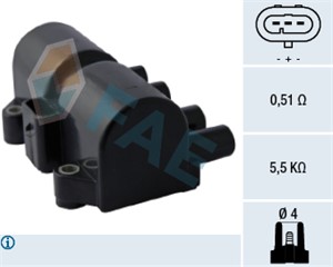 Tändspole, CHEVROLET,DAEWOO,OPEL, 25182496, 4805507, 4D0611775A, 4D0611775B, 8-01104-039-0, 93363483, 96253555, 96566260, AM0416460, JE0