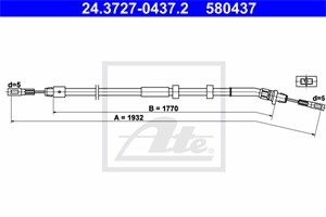 Vajer, parkeringsbroms, Höger bak, MERCEDES-BENZ M-KLASS [W163], 163 420 08 85, A 163 420 08 85