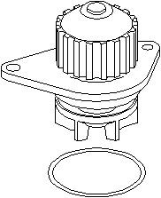 Vattenpump, CITROËN,FIAT,PEUGEOT, 1201 G0, 16 094 170 80, 1609417080, 96 311 524 80, 9631169188