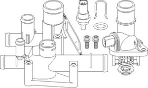 Termostathus, AUDI A3, SKODA OCTAVIA I, OCTAVIA Combi I, VW BORA I, BORA Variant, GOLF IV, GOLF Variant IV, 06A 121 111A