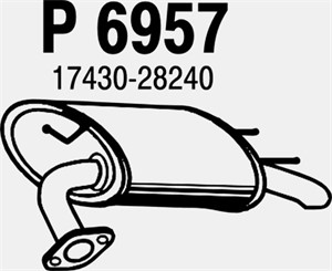 Bakre ljuddämpare, Bak, TOYOTA CAMRY Sedan, 17430-28240, 17430-28510, 17430-7A682