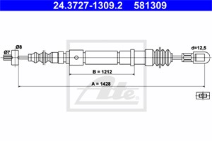 Vajer, parkeringsbroms, Bak, VOLVO 440, 460, 480, 3456981