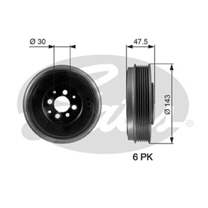 Remskiva, vevaxel, AUDI,SEAT,SKODA,VW, 038105243