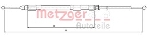 Vajer, parkeringsbroms, Bak, Vänster, BMW 5 [E60], 5 Touring [E61], 34 40 6 761 097, 34 40 6 770 603, 3440 6 761 097, 3440 6 770 603