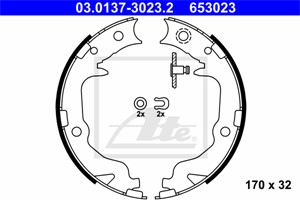 Bromsbackar, sats, Bakaxel, CHRYSLER,CITROËN,JEEP,LANCIA,MITSUBISHI,PEUGEOT, 0 5191 215AA, 0 5191 215AB, 16 062 952 80, 4800A002, 4800A0