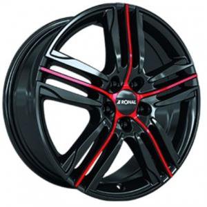 Ronal R57 Gloss Black Red 7.5x18 4/100 ET44 B68