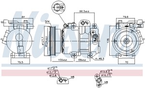 Kompressor, klimatanläggning, KIA CARENS Minibus, minivan III, CERATO Halvkombi I, CERATO Sedan I, RIO II, RIO Sedan II, 97701-1G300, 9
