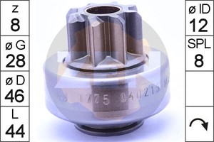 Frihjulsväxel, startmotor, HYUNDAI i30, i30 Kombi, i40 I, i40 CW I, TIBURON Coupé, KIA CEE'D Halvkombi, CEE'D SW, PRO CEE'D, SPORTAGE II