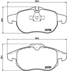 Bromsbeläggsats, Framaxel, CADILLAC,FIAT,OPEL,SAAB,VAUXHALL, 12765397, 12800120, 12803551, 1605088, 1605094, 1605098, 1605113, 1605136,