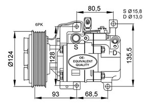 Kompressor, klimatanläggning, MAZDA 3, 6 Hatchback, 6 Sedan, 6 Station Wagon, CX-7, GJ6A61K00A, GJ6A61K00B, GJ6A61K00C, GJ6A61K00D, GJ6A