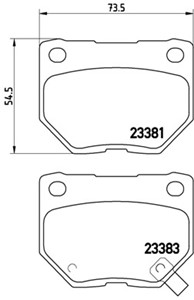 Bromsbeläggsats, Bakaxel, SUBARU IMPREZA Kombi, IMPREZA Sedan, 26696FA000, 26696FA020, 26696FE060, 26696FE070, MDX2750AA