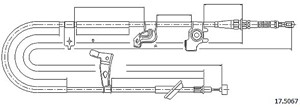 Vajer, parkeringsbroms, Bak, Vänster, FIAT SEDICI, SUZUKI SX4, SX4 Sedan, 5440255L10, 5440255L10000, 71750425