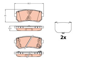 Bromsbeläggsats, Bakaxel, HYUNDAI TUCSON, KIA SPORTAGE IV, 58302-D7A00