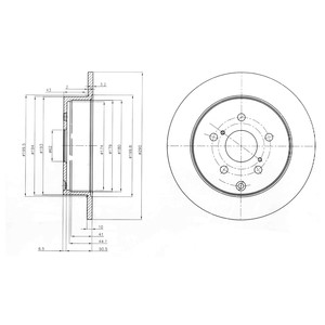 Bromsskiva, Bakaxel, TOYOTA COROLLA Verso, 42431-0F010