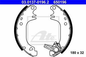 Bromsbackar, sats, Bakaxel, CITROËN,PEUGEOT, 4241 21, 4241 73, 4241 E8, 4241 J6, 4241 J9, 4241 L3, 95 659 671