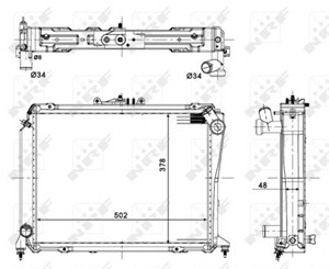 Kylare, motorkylning, TOYOTA HIACE Buss IV, HIACE Skåp IV, 164005B740, 164005B741, 43206-08G11, 43206VG300, 43206-VM00B, ETC 8560, ETC85