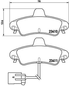 Bromsbeläggsats, Bakaxel, FORD,FORD USA, 1088938, 1089400, 1129886, 1129986, 1204852, 1500668, 1504143, 1672939, 6669780, 7153477, 93BB2