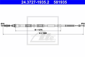 Vajer, parkeringsbroms, Höger bak, TOYOTA AURIS, AURIS Skåp/halvkombi, COROLLA, COROLLA Sedan, 46420-12700, 46420-12710