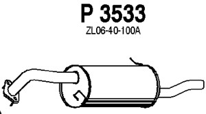 Bakre ljuddämpare, Bak, MAZDA 323 F VI, 323 S VI, B3D3-40-100C, ZL06-40-100A