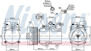 Kompressor, klimatanläggning, HYUNDAI H-1 / STAREX Buss, H-1 Skåp, H-1 Travel, H100 Skåp, 977014A870, 97701-4A900, 97701-4A970