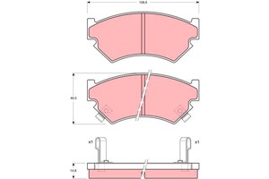 Bromsbeläggsats, Framaxel, SUBARU JUSTY I, 725193040, 725193041