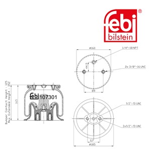 Bälgar, luftfjädring, Bakaxel, IVECO, 0 4253 5665 S1, 0 4253 5665, 04253 5665, 4253 5665 S1, 4253 5665, 5 0403 5755 S1, 5 0403 5755