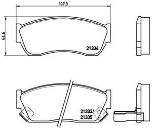 Bromsbeläggsats, Framaxel, SUBARU,SUZUKI, 5520051810, 5520051810000, 5520051811000, 5520060870, 5520060B10, 5520060B11, 5520061850, 5520