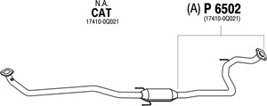 Mittenljuddämpare, Mitt, TOYOTA YARIS, 17410-0Q021