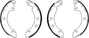 Bromsbackar, sats, Bakaxel, RENAULT MEGANE I, MEGANE Cabriolet I, MEGANE Classic I, MEGANE Coach I, 7701 204 835, 7701 207 266