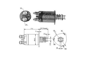 Magnetswitch, startmotor, FIAT,SEAT, 4475085, 4475093, 4475095, 9935727, 9938503, 9938576