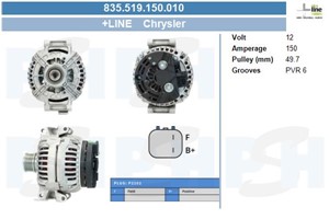 Generator, CHRYSLER PT CRUISER, PT CRUISER Combi Van, 0121546302, 0131540702, 01315407020080, 013154070280, 05080464AB, 05080464AC, 0508