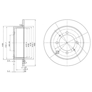 Bromsskiva, Bakaxel, HYUNDAI,KIA,MITSUBISHI, 58411-M2050, 58411M2050DS, 58411-M2050-DS, MB668063, MB668083, MB699964, MB857978, MB857-97