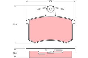 Bromsbeläggsats, Bakaxel, ALFA ROMEO 164, FIAT CROMA, LANCIA THEMA, THEMA SW, 0000009941211, 0000060743578, 0000082423622, 0000082423623