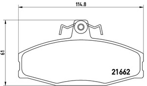 Bromsbeläggsats, SKODA,VW, 115430261, 115430284, 115430285, 6U0698151, 6U0698151A, 6U0698151B, 6U0698151C, 6U0698151D, 6U0698151E, 6U069