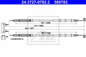Vajer, parkeringsbroms, Bak, OPEL CORSA D, CORSA D Skåp/halvkombi, 13214178, 5 22 039