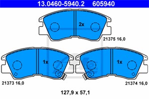 Bromsbeläggsats, Framaxel, MITSUBISHI, MB500813, MB500816, MB500819, MB597721
