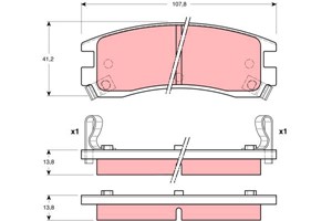 Bromsbeläggsats, Bakaxel, BUICK,CADILLAC,CHEVROLET,OLDSMOBILE,PONTIAC, 12510016, 12510037, 18026218, 18040262, 18043996, 18044000, 19213