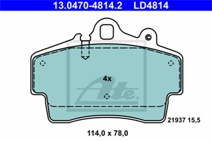 Bromsbeläggsats, Framaxel, PORSCHE BOXSTER, CAYMAN, 986 351 939 11, 986 351 939 13, 986 351 939 15, 987 351 939 02, 987 351 939 03