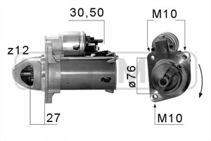 Startmotor, FORD C-MAX II, FOCUS III, MONDEO IV, MONDEO Turnier IV, S-MAX, VOLVO S60 II, S80 II, V60 I, V70 III, 1685833, 31285513, AV6N