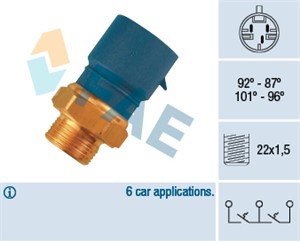 Temperaturswitch, kylarfläkt, VOLVO 440, 460, 480, 1 146 151, 1 254 213, 1 825 487, 2S613K036AB, 2S61-3K036-AC, 3463731-4