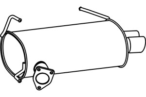 Bakre ljuddämpare, Bak, MITSUBISHI OUTLANDER II, 1571A109, 1571A130