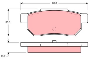 Bromsbeläggsats, Bakaxel, HONDA, 3022SH3931, 43022-SD2-930, 43022-SE0-500, 43022-SE0-930, 43022-SE0-931, 43022-SE0-S00, 43022-SE7-930, 4