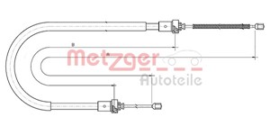 Vajer, parkeringsbroms, Höger bak, Vänster bak, DACIA LOGAN, LOGAN II, RENAULT LOGAN I, 6001 547 168, 8200 215 962