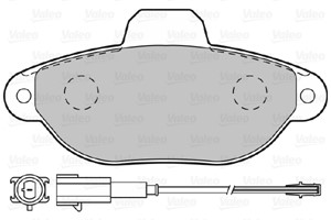 Bromsbeläggsats, Framaxel, FIAT 500, FORD KA, 1559698, 1669578, 1675620, 1731172, 1736940, 1778385, 77364635, 77365191, 77365306, 773658