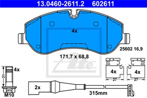 Bromsbeläggsats, Framaxel, FORD, 1763915, 1842632, 2361234, BK21-2K021-AA, BK21-2K021-AB, KTJK21-2K021-GA