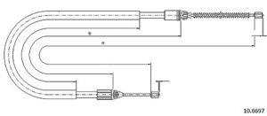 Vajer, parkeringsbroms, Bak, Höger, Vänster, RENAULT MEGANE Scenic, SCÉNIC Minibus, minivan I, 7700 424 468, 7700 834 655