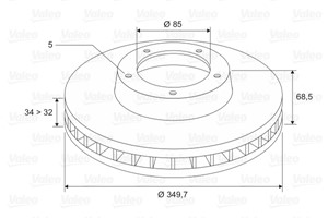 Bromsskiva, Framaxel, Vänster, AUDI Q7, PORSCHE CAYENNE, VW TOUAREG, 7L6615301E, 7L6615301K, 7L8615301, 955 351 401 50, 955 351 401 51,
