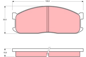 Bromsbeläggsats, Framaxel, FORD ECONOVAN, ECONOVAN Skåp, KIA K2700, MAZDA E Buss, E Flak/chassi, E Skåp, 3250077, 3256541, S08349280, S0