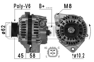 Generator, HONDA CIVIC Coupé VII, CIVIC Hatchback VII, CIVIC Sedan VII, CIVIC Sedan VIII, 31100-PLM-A01, 31100-PLM-A02, 31100-RJH-004, A