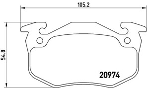Bromsbeläggsats, Bakaxel, CITROËN,PEUGEOT,RENAULT, 1617247980, 172201, 425071, 425104, 425146, 425148, 425196, 425197, 425256, 425257, 4